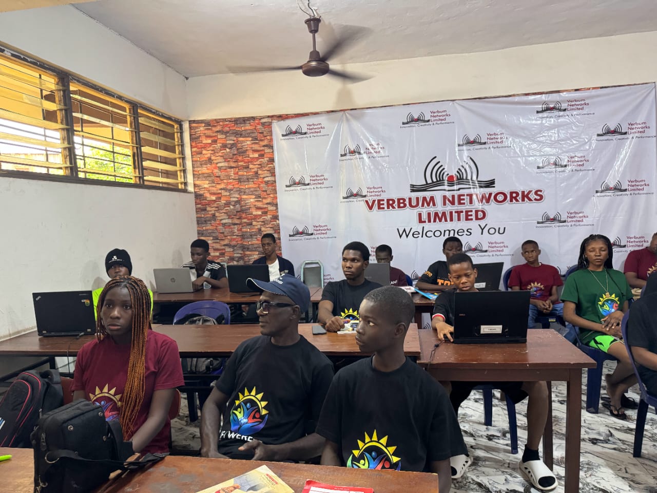 Students training on laptops at Verbum Networks Limited