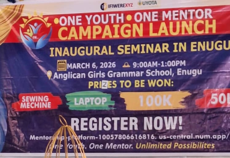 One Youth One Mentor Campaign Launch banner, Enugu